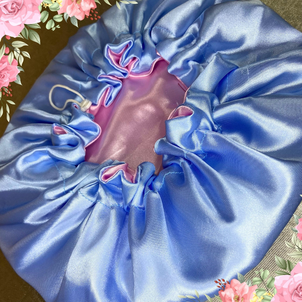 Kit 2 Unidades Touca de Cetim Dupla Face Ajustável – Anti-Frizz/ Proteção Para Cabelos e Conforto Premium - WYL