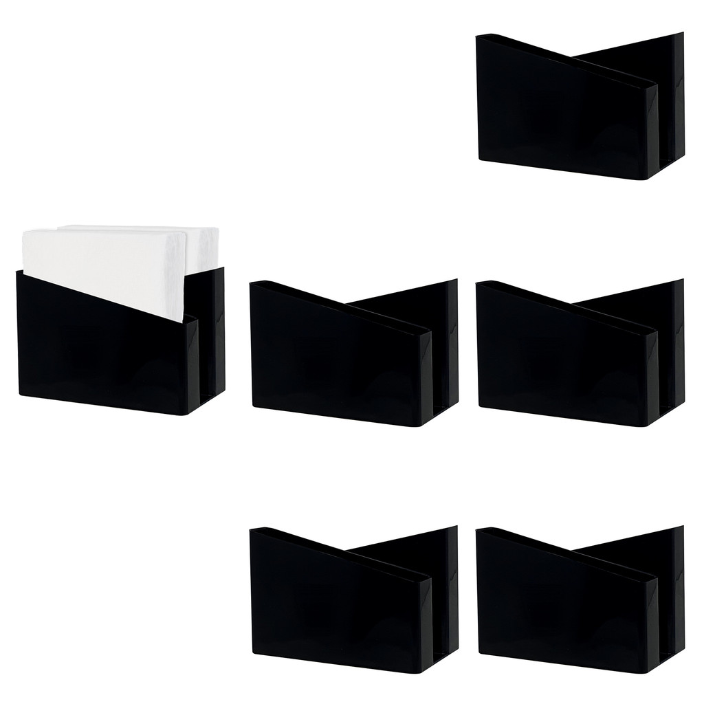Porta Guardanapo Duplo Preto 6pcs Resistente Restaurantes Bares em Oferta na Shopee