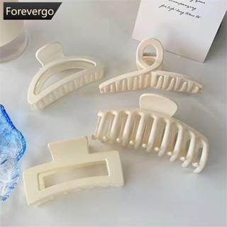FOREVERGO Grampo De Cabelo Acrílico Simples Branco Temperamento Shark Clip Hairgear Moda Acessórios All-match D9Y4
