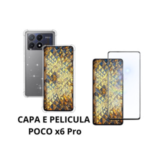 Capa Capinha Case Anti impacto E Pelicula Vidro 3D 9D Compativel Poco X6 Pro Proteção Tela Celular