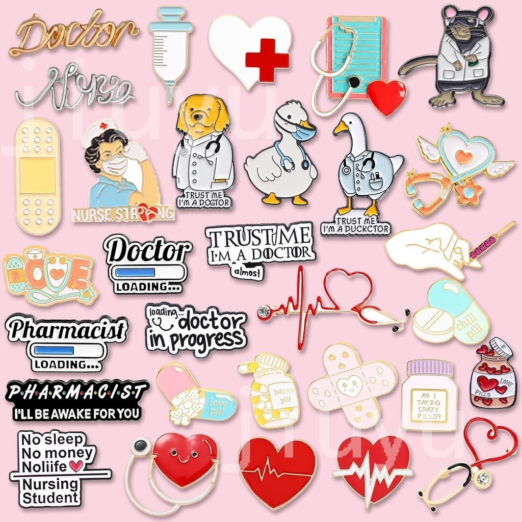 50 Estilos Doctor Nurse Brooches Broches De Enfermeira Estetoscópio Pílula De Desenho Animado Esmalte Pins Dental Badge Broche Jóias Acessórios Presentes em Oferta na Shopee
