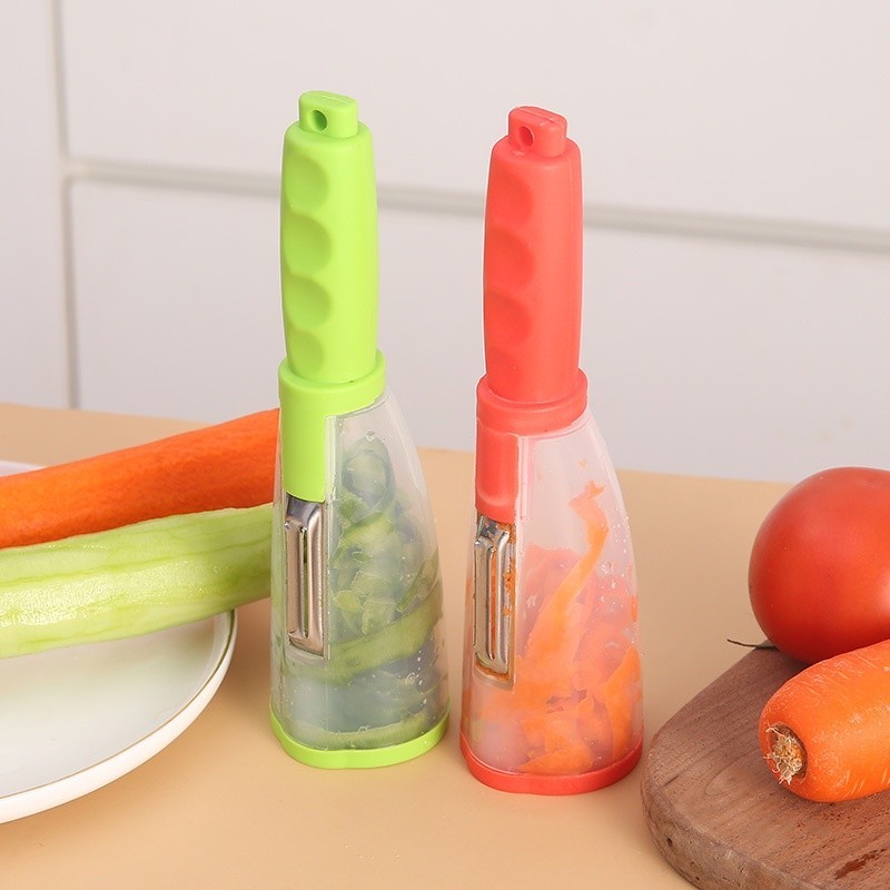 Descascador e Cortador de Legumes e Frutas com Reservatório Inox Cozinha Multiuso