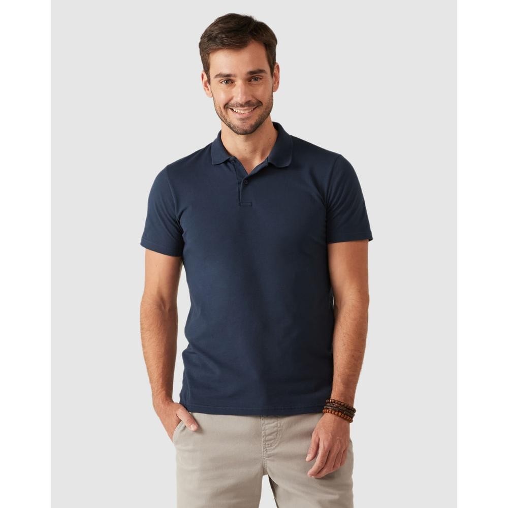 Camisa Polo Básica Masculina Gola Esporte Em Piquet Stretch - Men Clothes