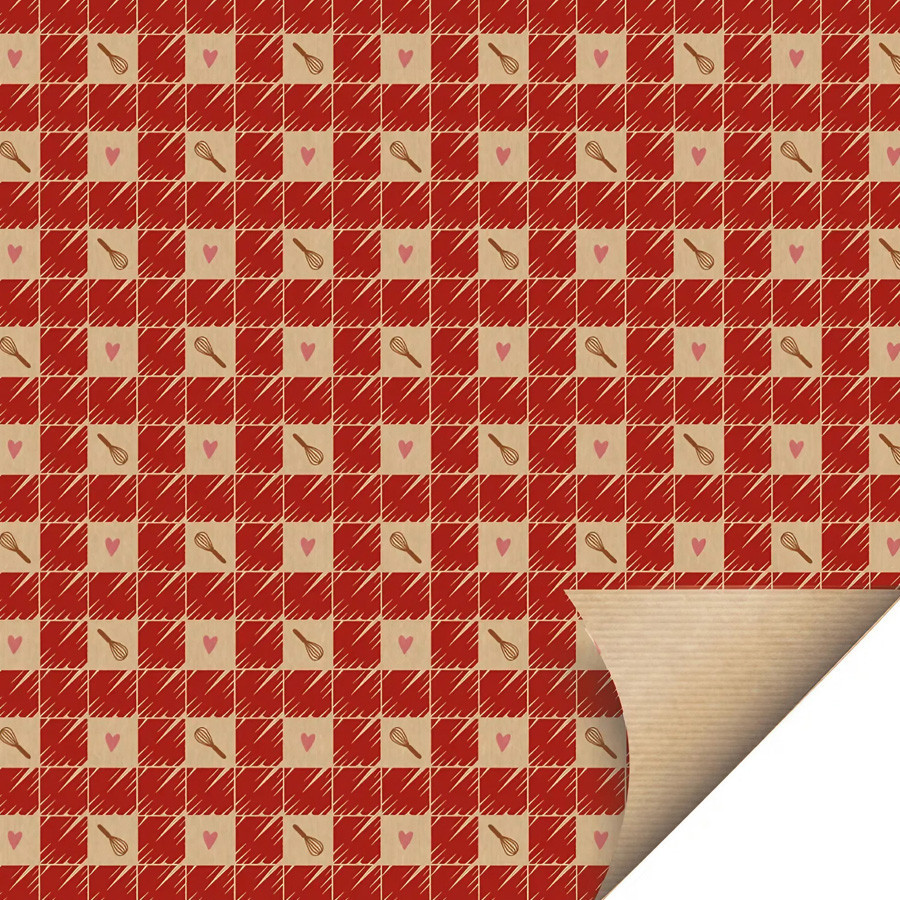 Folha para Ovos de Páscoa Papel Kraft Sweet Vermelho 69x89cm - 5 unidades - Cromus - Rizzo Distribuidora