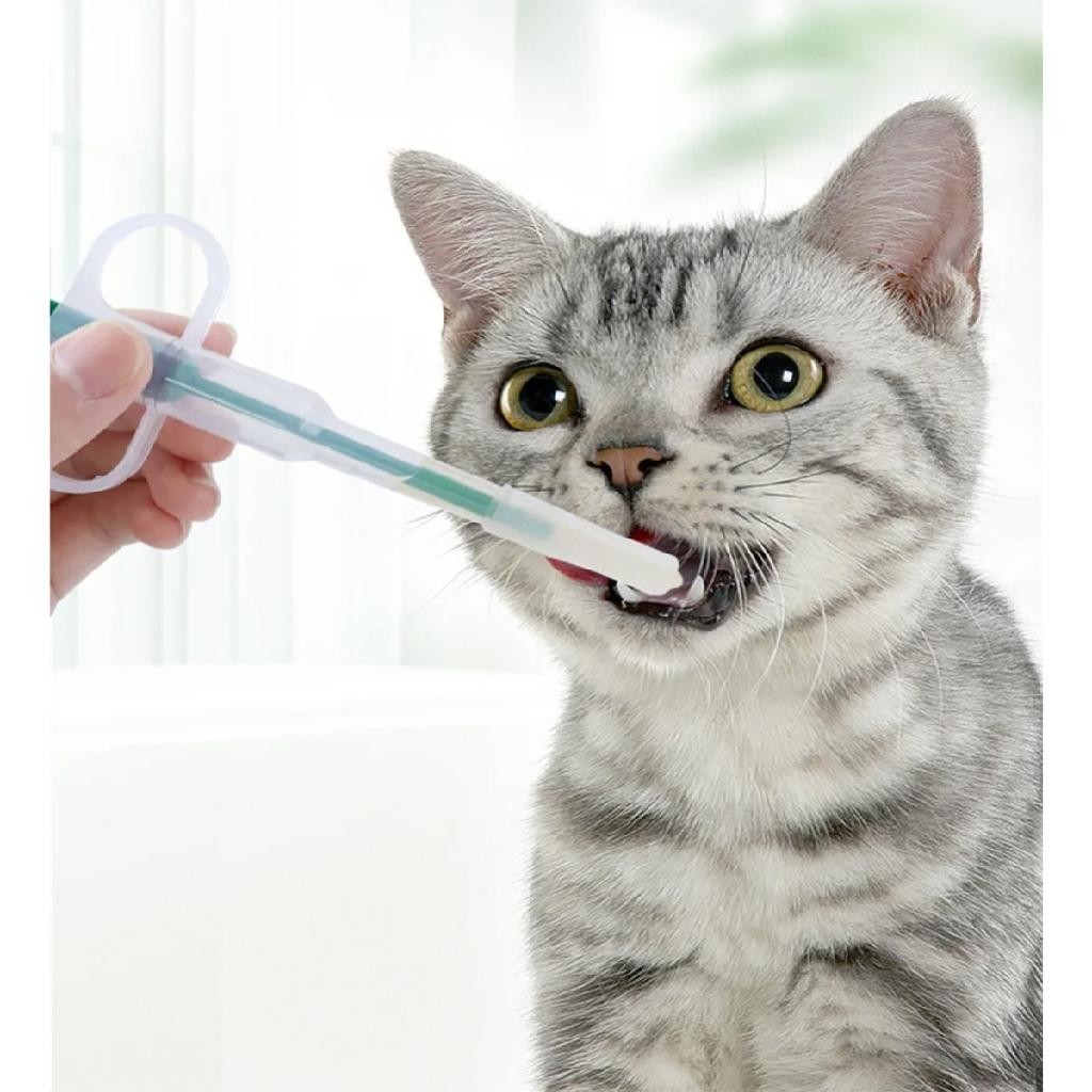Aplicador De Remédio Comprimido Em Formato De Seringa Para Gatos E Cães Pet