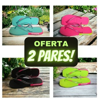 Kit 2 Pares Chinelo Sandália Feminino Chinelo De Dedo Bico Quadrado Verão 2024