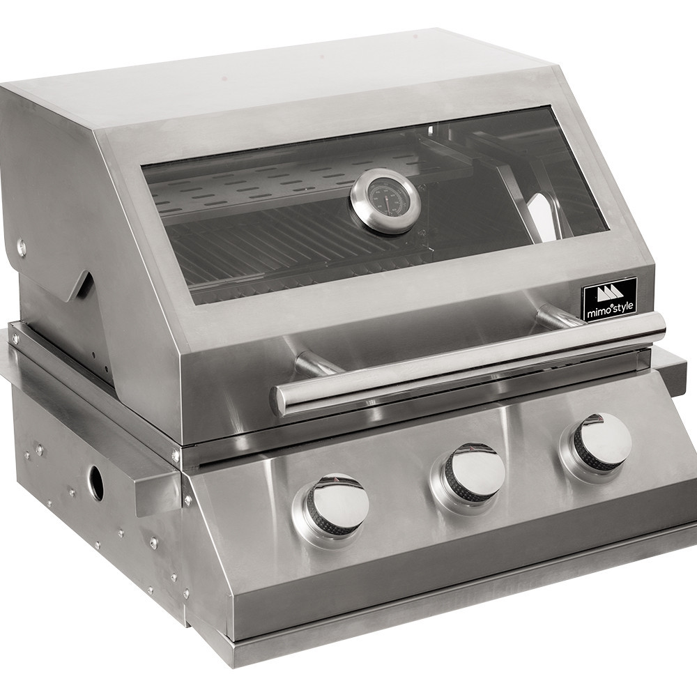 Churrasqueira a Gás para Embutir 3 Queimadores Gourmet Inox Mimo Style