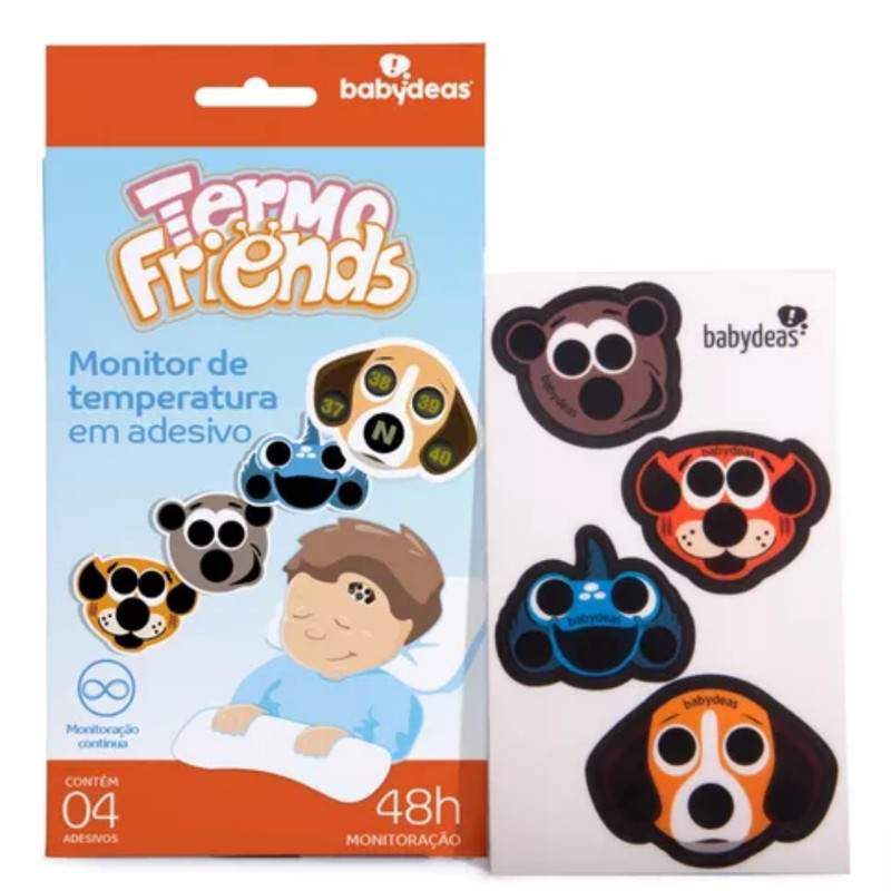 Termômetro Adesivo Infantil para febre monitor de temperatura bebês crianças Termofriends
