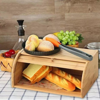 Porta Pães Com Tampa Retrátil de Bambu