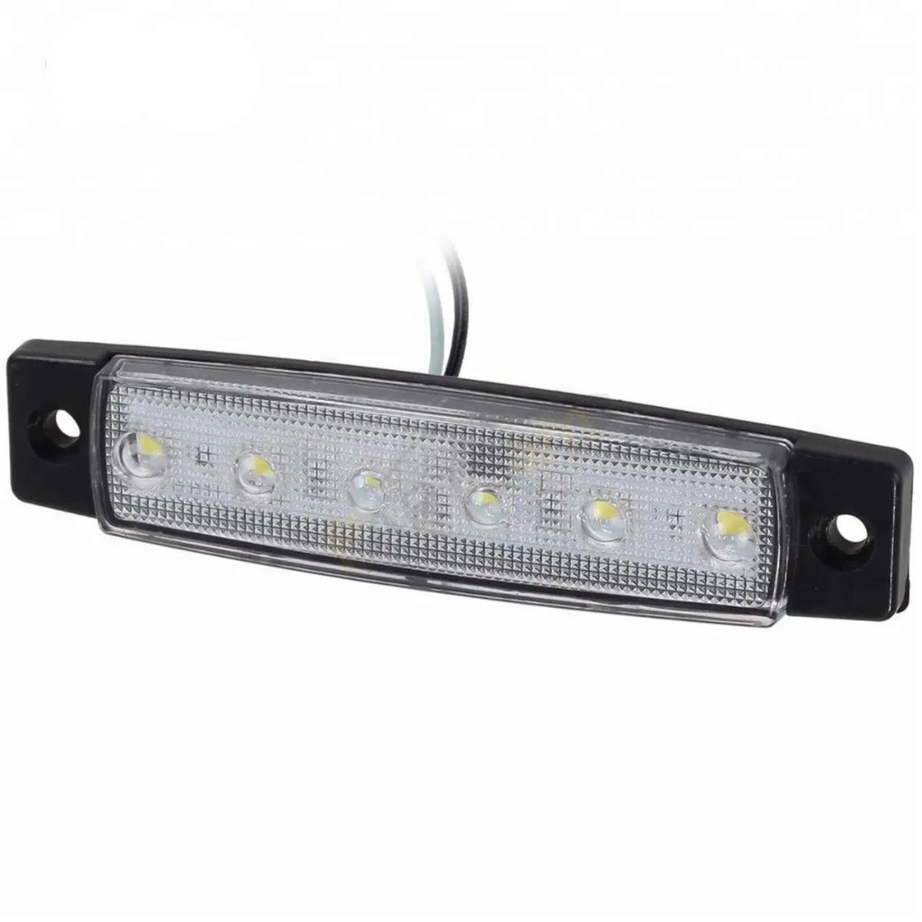 Luz de cortesia Slim Branca 6 Leds 12/24V Barco Lancha ou Lanterna Lateral para Caminhão Trailer Baú Carretinhas