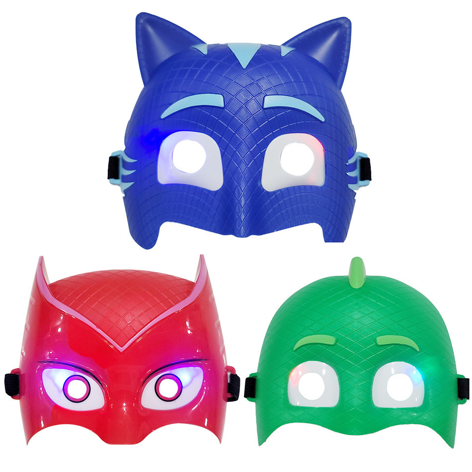 PJ máscara brilhante crianças silicone pulseira brincar roupas acessórios gatinho presente festa de aniversário