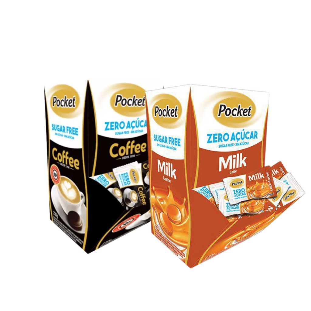 Bala Pocket de Café e Leite | Zero Açúcar, Diet Saudável Original Riclan | 2 Caixas 100un - 230g em Oferta na Shopee