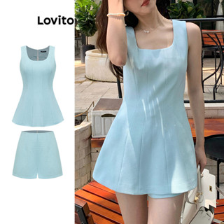 Lovito Elegante Conjunto de Saia de Tweed para Mulheres L80ED252
