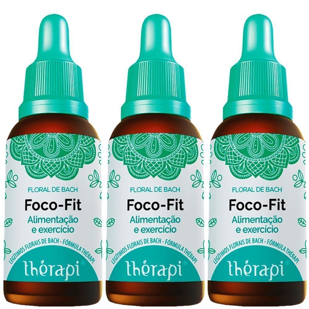 Kit 3x Floral de Bach Foco-Fit 30ml Thérapi