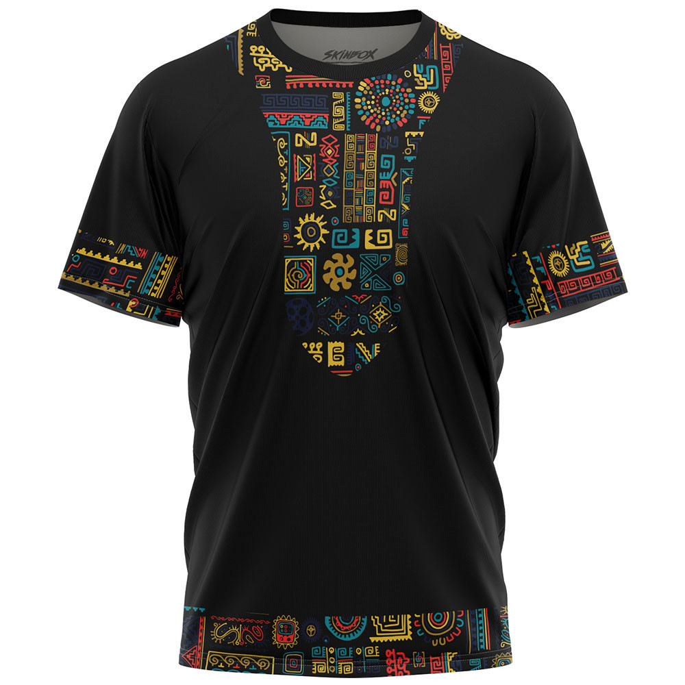 Camiseta Masculina Etnica Tribal Dashiki Native 3 Casual Moderna Streetwear
