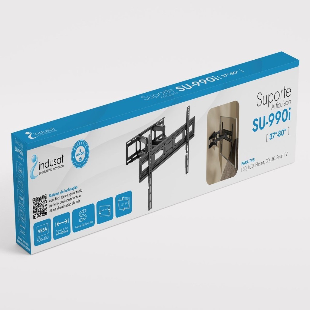 Suporte Articulado Indusat SU-990i Para TVs de 37" a 80" em Oferta na Shopee