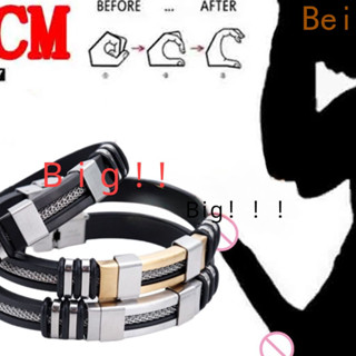 Nova Pulseira Masculina De Couro De Aço Amplificação Magnética