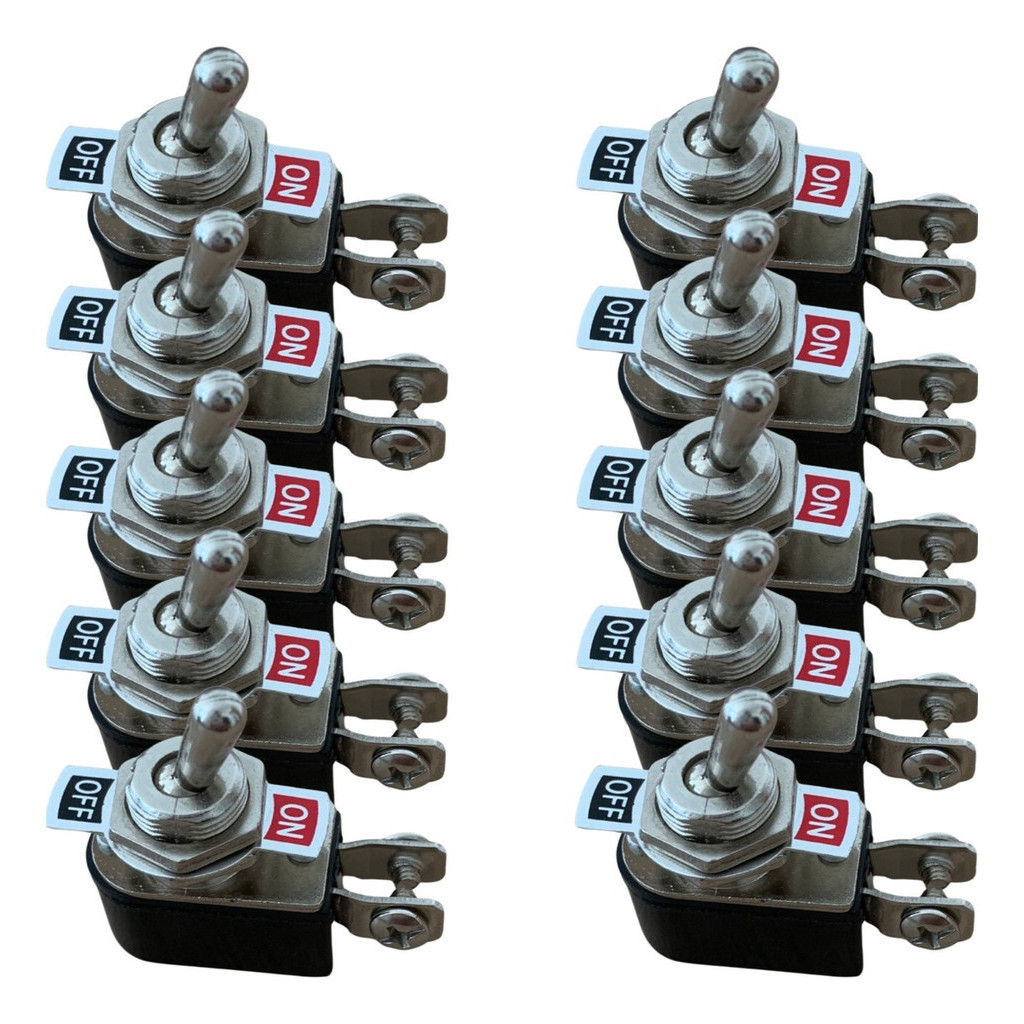 Kit 10 Chave Alavanca Knh-1s 2t 3a 250v Liga Desliga Botão Tic Tac Metal