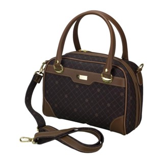 Bolsa Média Lansay Munique Gold - Café em Oferta na Shopee