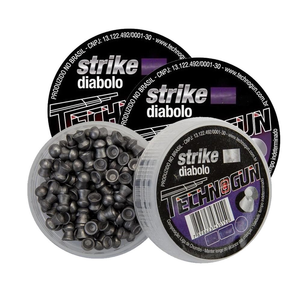 3 Latas de Chumbinho Strike Diabolô 5.5mm 375 unidades – Technogun - Sports & Outdoors