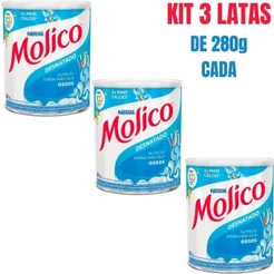 Kit 3 Latas De Molico Leite Em Pó Nestlé Desnatado 280g