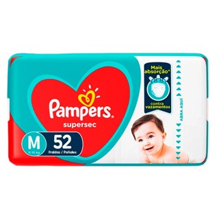 Fralda Pampers Supersec Hiper M - 52 Tiras