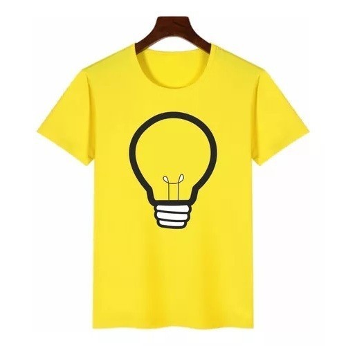 Camiseta leozinho Camisa Amarela Lâmpada Leozin Youtuber Festa Criança Juvenil Presente Unissex Personalizada
