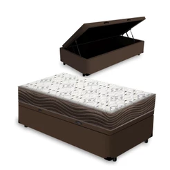 Cama Box Baú com Colchão de Espuma D45 Ortopédico Ortobom Iso 150 Solteiro 88cm