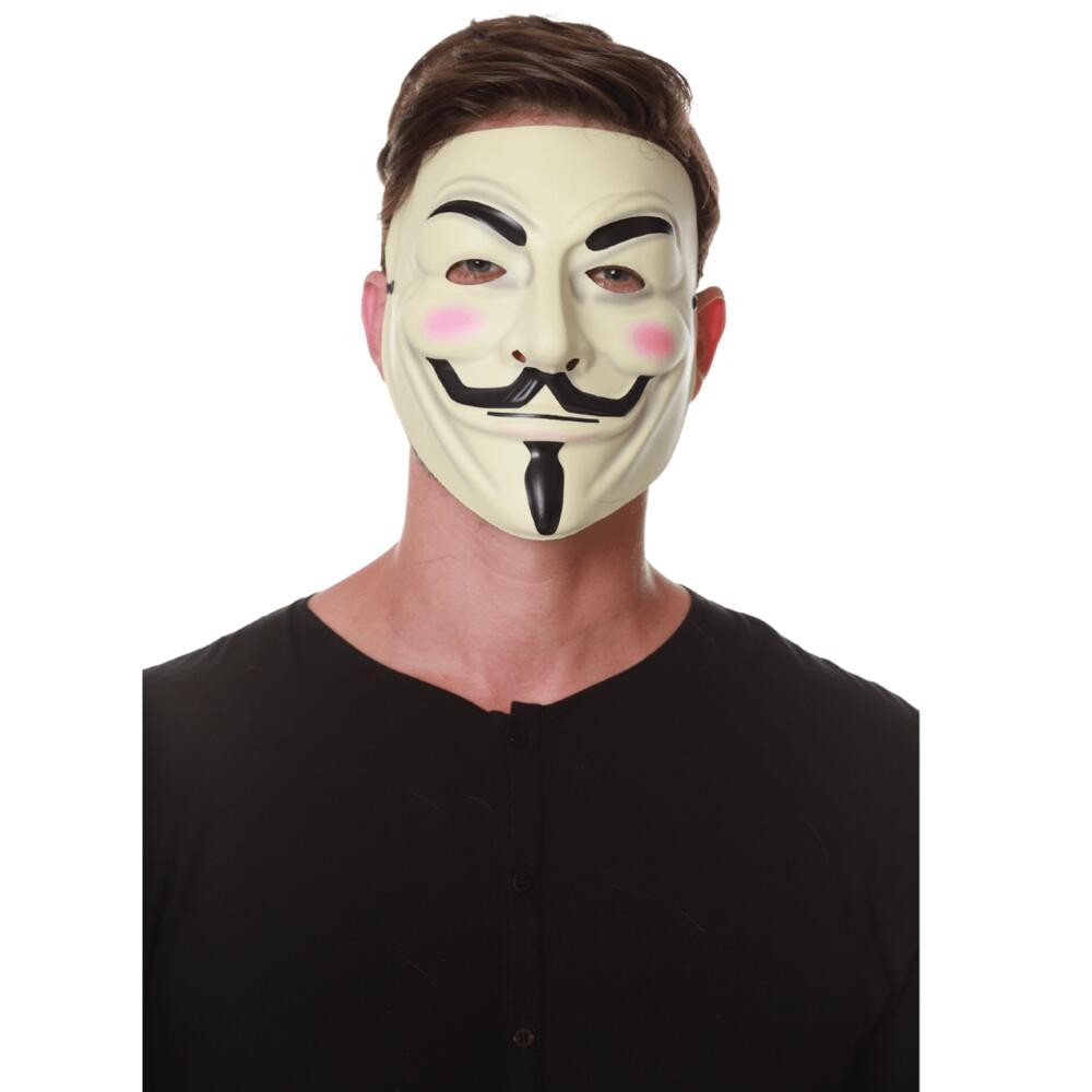 Máscara V De Vingança Acessório Para Fantasia Guy Fawkes em Oferta na Shopee