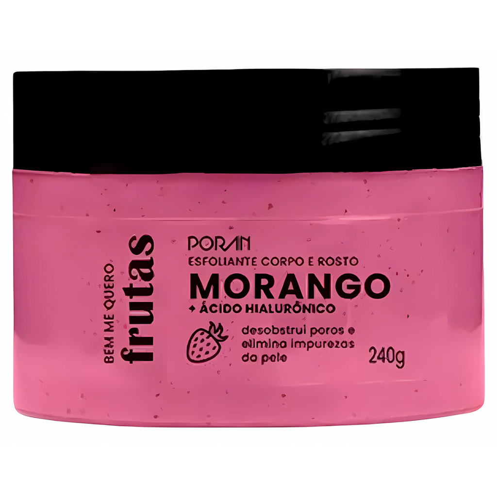 PR240 - ESFOLIANTE MORANGO CORPO E ROSTO 240G PORAN