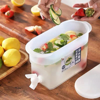 3.5L Suqueira Plastica com tampa para Geladeira Com torneira capacidade 3,5litros para agua saborizada em Oferta na Shopee