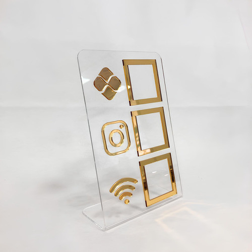 Display Acrilico Placa 3 Em1 Pix Instagram Wi-fi Qr Code