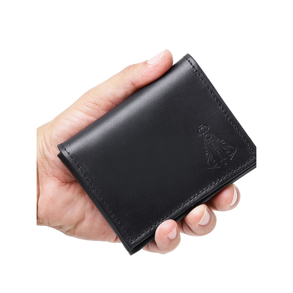 CARTEIRA MASCULINA NOSSA SENHORA EM COURO LEGITO PORTA CARTAO