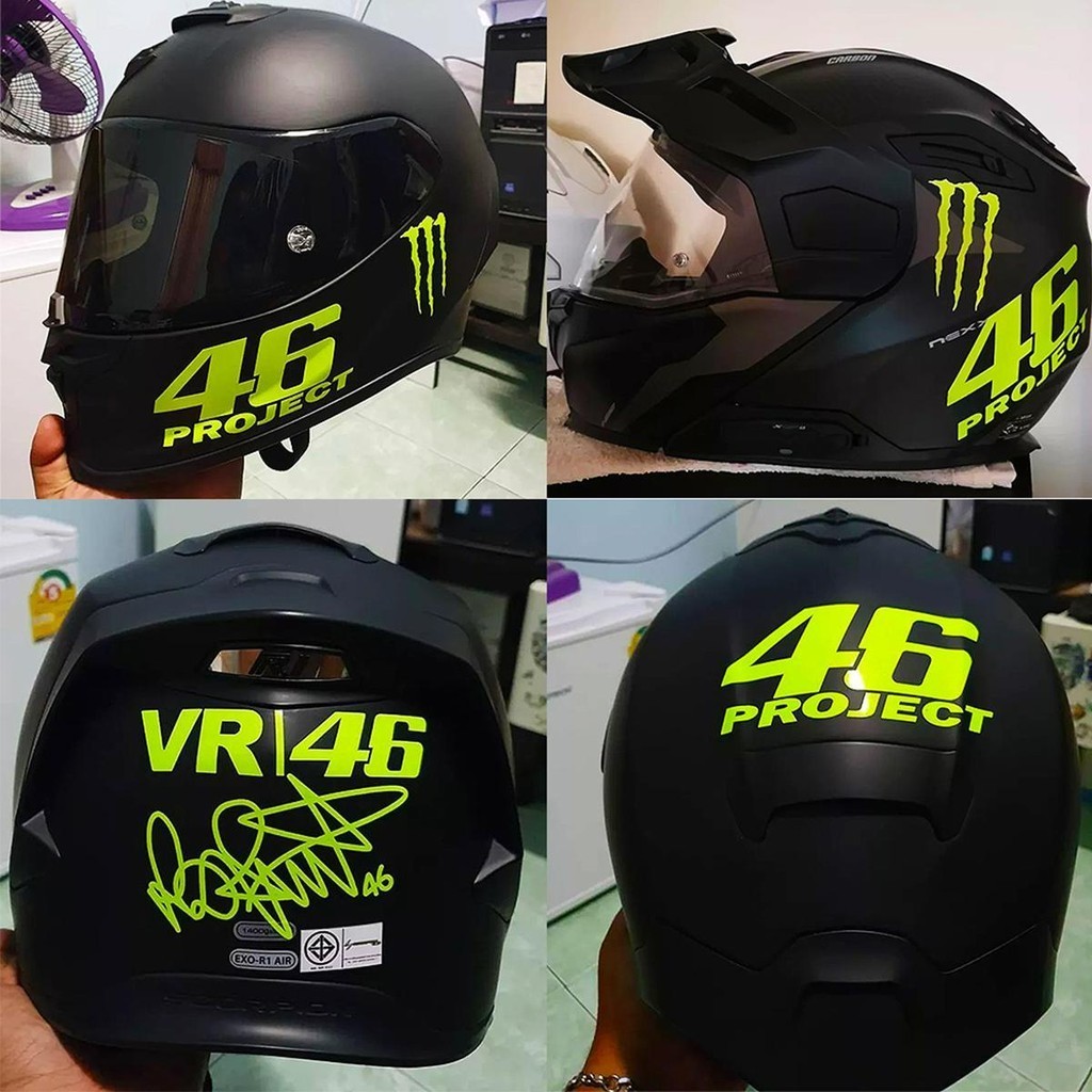 Colicheres de laser coloridos n.o 46 Colicheres de carro decorativos de motocicleta Rossi, colicheres de casco, cobertura personalizada de resistência à água, colicheres de arranho