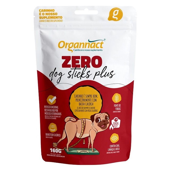 Suplemento Zero Dog Plus Sticks 160g - Organnact