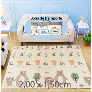 Tapete Infantil Dupla Face Atividade colorido 200 x150 Estampas Diversas