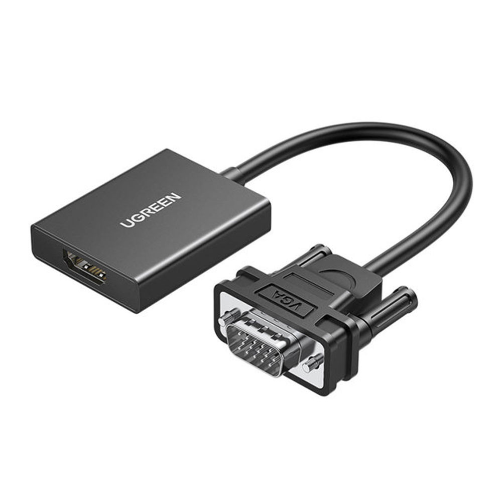 Adaptador de Vídeo Ugreen VGA para HDMI Macho/Fêmea Preto em Oferta na Shopee