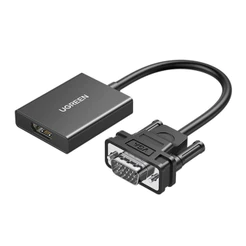 Adaptador de Vídeo Ugreen VGA para HDMI Macho/Fêmea Preto