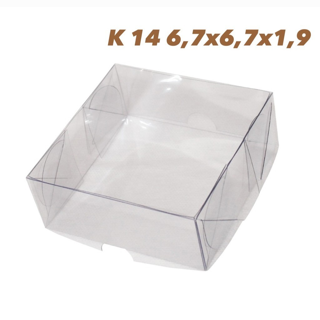 10~50 CAIXAS 6,7X6,7X1,9 TRANSPARENTE EM ACETATO K14 ASSK