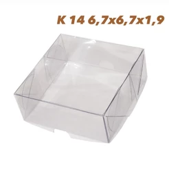 10~50 CAIXAS 6,7X6,7X1,9 TRANSPARENTE EM ACETATO K14 ASSK (CHOCO)