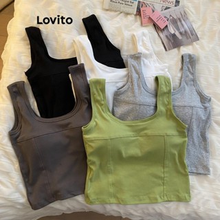 Lovito Regata Básica Lisa Casual Para Mulheres LNE43183