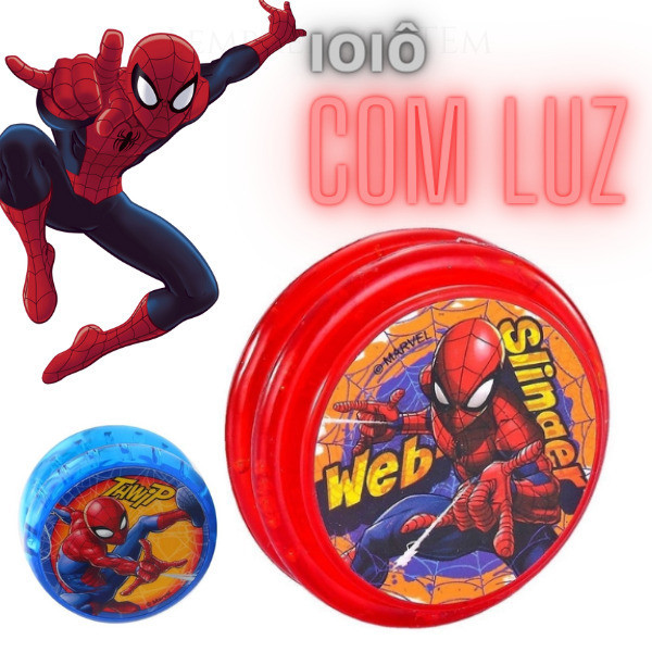 Ioio Com Luz Spiderman Homem Aranha Marvel Brilha Brinquedo SUPER LEGAL
