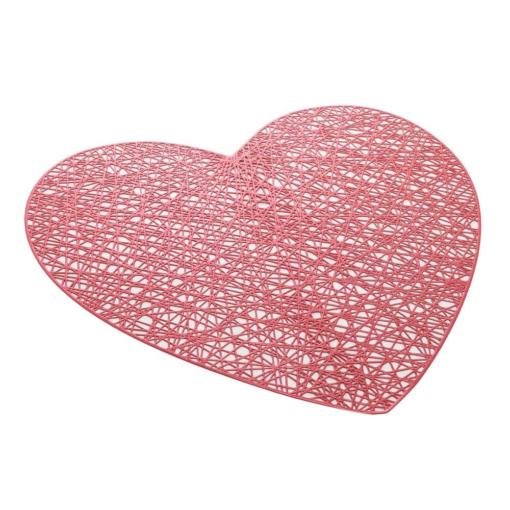 Lugar Americano Lyor Coração Vermelho de PVC 38cm - Home & Living