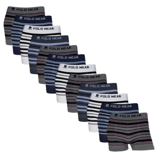 Kit com 12 Cuecas Boxer Microfibra Poliéster Polo Wear