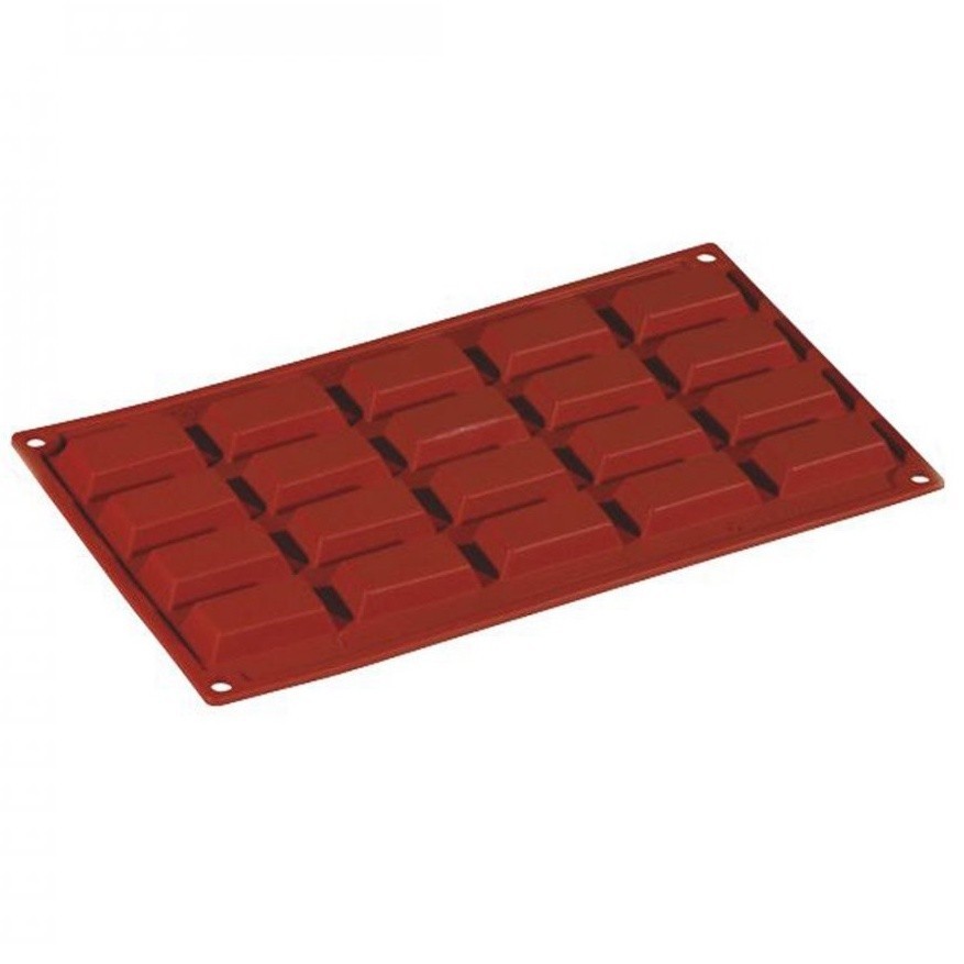 Forma Molde Silicone para Chocolate Retangular com 20 Cavidades - Confeitaria e Culinária