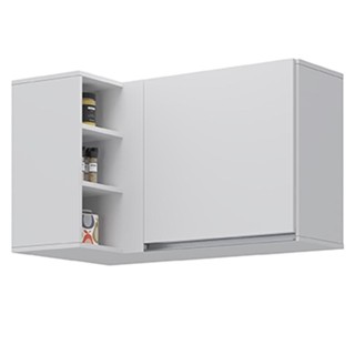 Armário Aéreo de Canto Reto Com Nicho Adega Austin Branco - Lumil em Oferta na Shopee