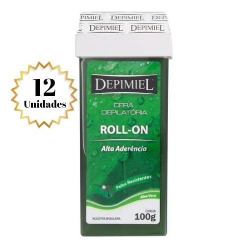 Kit c/ 12 Unidades Cera Depilatória Roll-On Alta Aderência 100g - Depimiel
