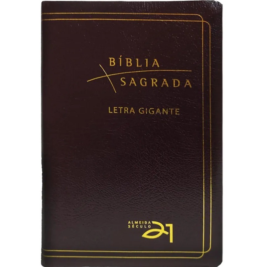 Bíblia Sagrada | A21 | Letra Gigante | Luxo | Couro Bordô