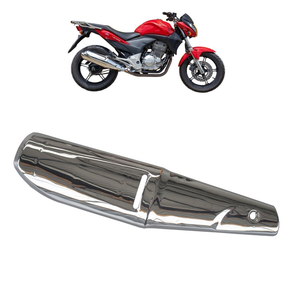 PROTETOR DE ESCAPE CB 300 R 2009 A 2015 CROMADO MA ACESSÓRIOS
