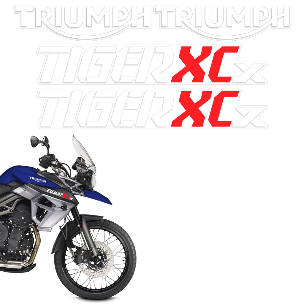 Kit Adesivos Moto Triumph Tiger 800 Xcx Branco Faixas Tanque Genérico